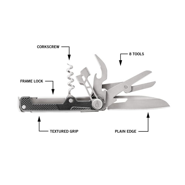 Gerber Gear Armbar Cork, Pocket Knife Multi-Tool with Cork Screw, Onyx