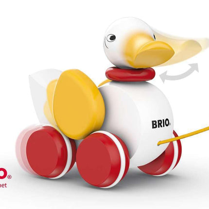 BRIO Duck Pull Along Toddler Toys for Ages 12 Months Up (Kids 1 Year Old)