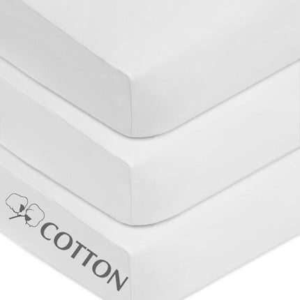 American Baby Company Lot de 3 draps housses en jersey 100 % coton pour lits de bébé et matelas pour tout-petits, blancs, pour garçons et filles