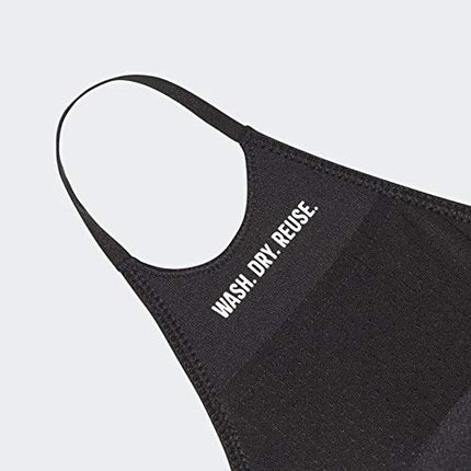 adidas Standard Face Covers 3-Pack, Black, Medium/Large