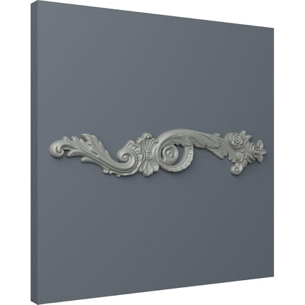 Ekena ONL23X04X00LA-R 23 3/8" W x 4 1/2" H x 3/4" P Lanarkshire Scroll Onlay, Right, Primed