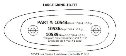 LimbSaver unisex adult LimbSaver Grind to Fit Recoil Pad Standard Stocks Large, 0, Large US