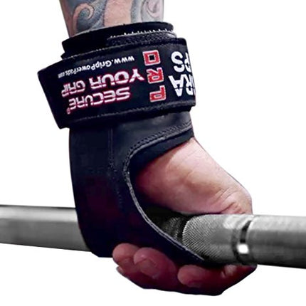 Guantes de levantamiento de pesas Cobra Grips PRO, correas de alta resistencia, alternativa a los ganchos de levantamiento de potencia, para peso muerto con soporte de muñeca acolchado de neopreno ajustable integrado