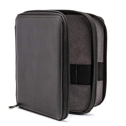 Global Art Materials 48-Piece Leather Pencil Case, Black, 72