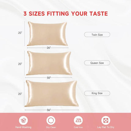 THXSILK Silk Pillowcase for Hair and Skin, 100% Mulberry Silk Bed Pillowcase 22 Momme, Hypoallergenic Soft Breathable Both Sides Silk Pillow Case with Hidden Zipper, King Size Pillow Cases(Beige)