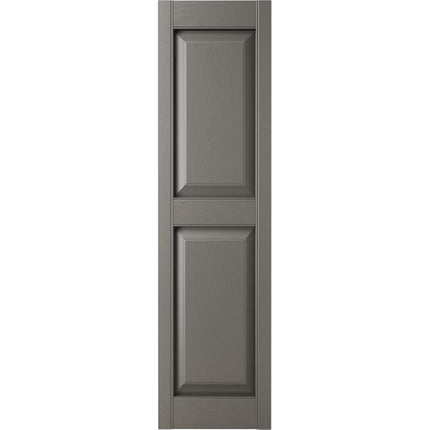 Mid-America 00021243018 Standard Size Williamsburg Double Panel Vinyl Shutters, w/Installation Shutter-Lok's & Matching Screws (Per Pair), 018, 12"W x 43"H, Tuxedo Grey