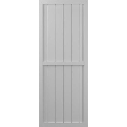 Ekena Millwork ARW101BF621X38PRH Americraft Six Exterior Real Wood Two Equal Panel Framed Board-n-Batten Shutters (Per Pair), 21"W x 38"H, Primed