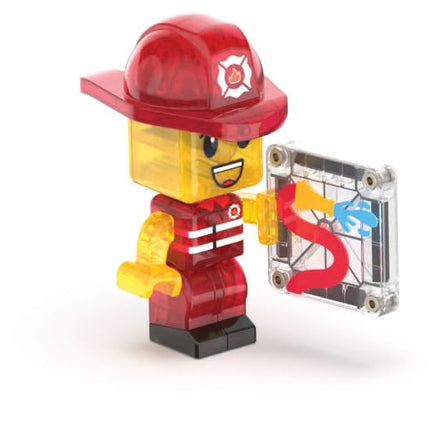 Magna-Tiles Fire Station 50-Piece Magnetic Construction Set, The Original Magnetic Building Brand