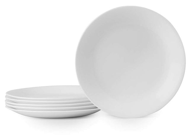 Corelle Frost White Lunch Plate Set for 6 | 8.5 In