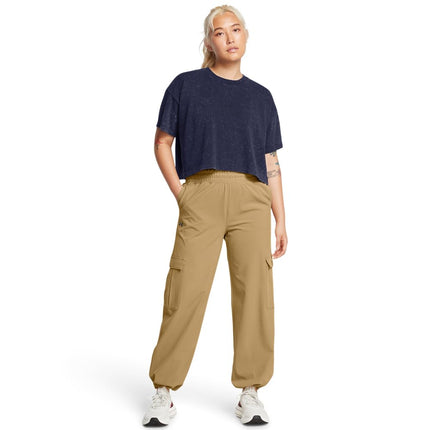 Under Armour Women's Armoursport Woven Cargo Pants, (263) Camel / / White, Large
