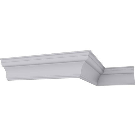 Ekena Millwork MLD05X03X06TR-CASE-2 Traditional Smooth Crown Moulding (2-Pack), 5 1/2"H x 3 7/8"P x 6 3/4"F x 94 1/2"L, Factory Primed