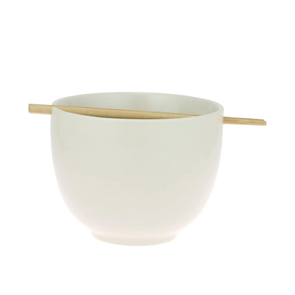 Enesco Our Name is Mud Send Noodles Soup Ramen Bowl and Chopsticks, 3.875 Inch, White