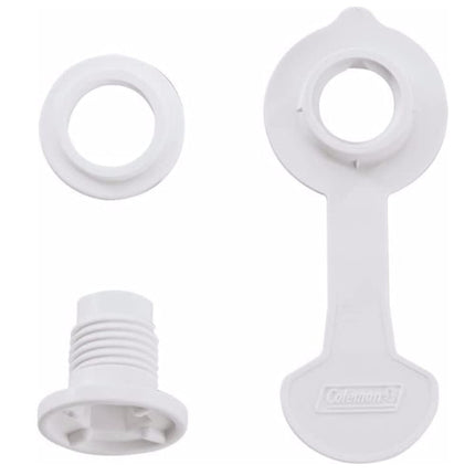 Conjunto de tapón de drenaje estándar para nevera Coleman - Vástago de 1 pulgada de largo