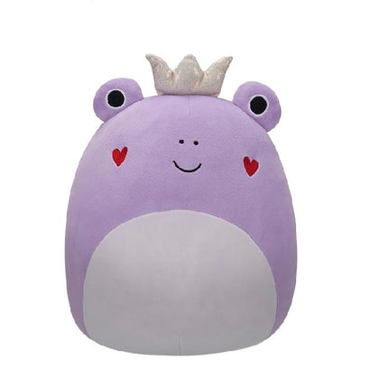 Squishmallows 8" Francine Grenouille violette avec joues en cœur et couronne dorée Peluche Saint-Valentin - Sous licence officielle Kellytoy - Jouet en peluche chiot doux et compressible à collectionner - 8 pouces