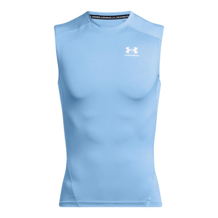 Under Armour Men's Ua Hg Armour Comp SL Breathable Tank Top, Comfortable Functional Shirt, (475) Carolina Blue/White, XXL