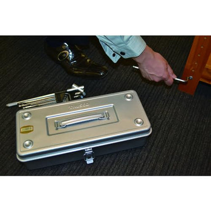 TRUSCO T-350SV Trunk Tool Box, 14.7 x 6.4 x 4.0 inches (373 x 163 x 102 mm), Silver