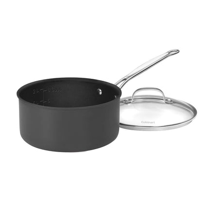 CUISINART 6193-20 Chef's Classic Nonstick Hard-Anodized 3-Quart Saucepan with Lid, Black