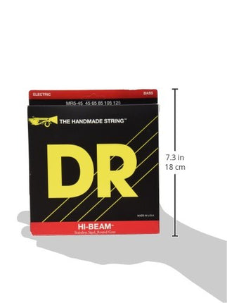 Cuerdas para bajo de 5 cuerdas DR Strings HI-BEAM® Series - Calibre medio 45-125 Escala corta