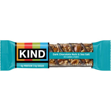 Kind Nut & Spice Bar Dark Chocolate Nuts & Sea Salt 40 g (Pack of 12)