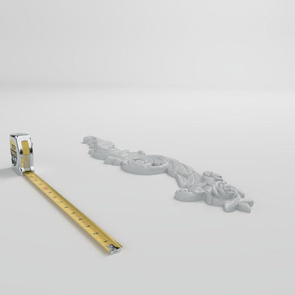 Ekena ONL23X04X00LA-R 23 3/8" W x 4 1/2" H x 3/4" P Lanarkshire Scroll Onlay, Right, Primed