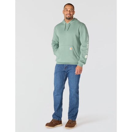 Carhartt Men's Loose Fit Midweight Logo Sleeve Graphic Sweatshirt, Green Slate, 4XL