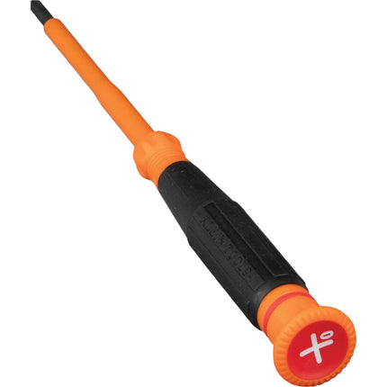 Klein Tools 6233INS Insulated Precision Screwdriver, #0 Phillips Mini Electrician Screwdriver, 1000-Volt, Cushion-Grip Handle