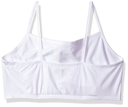 Fruit of the Loom Women's Spaghetti Strap Cotton Pull Over 3 Pack Sports Bra in Fashion Colors, Opaque, Pin Dot/Popsicle Pink/White, 32 (Pack of 3)