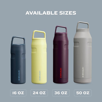Bouteille d'eau STANLEY IceFlow Cap and Carry 24 oz | Couvercle pivotant à large ouverture | Légère et étanche pour les voyages et le sport | Acier inoxydable isolé | Sans BPA | Citron