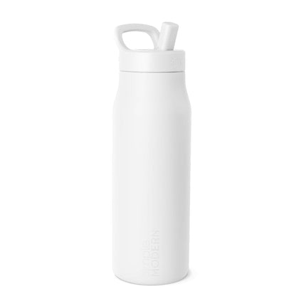 Simple Modern Water Bottle with Push Button Straw Lid | Ceramic-Lined Insulated Stainless Steel | Leak Proof Travel Bottle for Gym & Sports | 34oz | Winter White