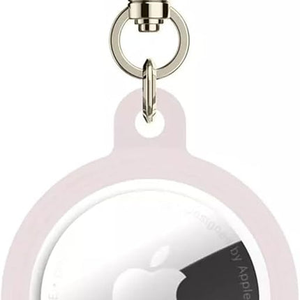kate spade new york AirTag Holder with Gold Ring Clip - Protective Case for Apple AirTag - Hollyhock Cream