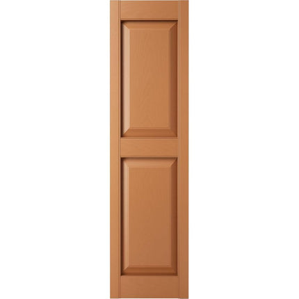 14 3/4"W x 35"H Lifetime Vinyl, Standard Two Equal Panels, Raised Panel Shutters, w/Installation Shutter-Lok's & Matching Screws (Per Pair), Treated Cedar