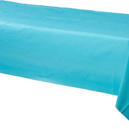 Amscan 77015.54 Caribbean Rectangular Plastic Table Cover Party Supply, Blue, 54" x 108"