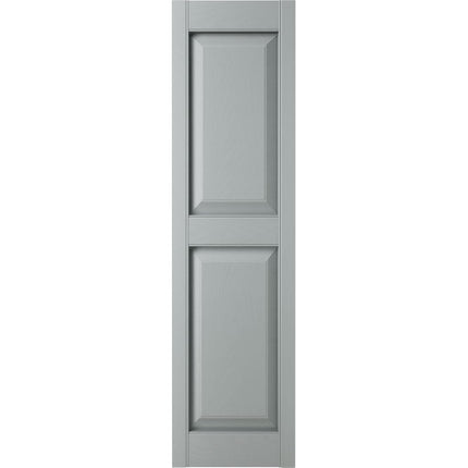 TailorMade BEP2140040945 Builders Edge, Two Equal, Raised Panel, Includes Matching Installation Spikes (Per Pair) Vinyl Shutters, 14.75-in. W x 40-in. H, 945-Platinum