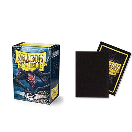 Dragon Shield Matte Black Standard Size Card Sleeves Display Box [10 Packs]