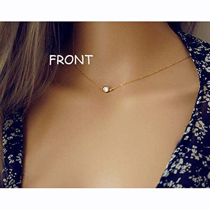 Artmiss Wedding Backdorp Necklace Crystal Gold Y Necklace Long Chain for Women and Brides, One Size, Gold, Crystal