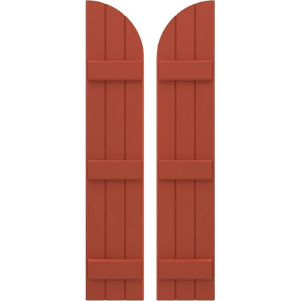 Ekena Millwork ARW401BQ311X35CLH Americraft Three 3 Exterior Real Wood Joined Board-n-Batten Shutters w/Arch Top (Per Pair), 10 1/2"W x 35"H, Colorful Leaves