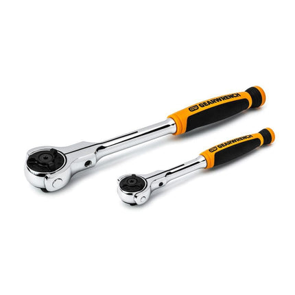 GEARWRENCH 2 Pc. 1/4" & 3/8" Drive 72 Tooth Dual Material Roto Ratchet Set- 81223, Red