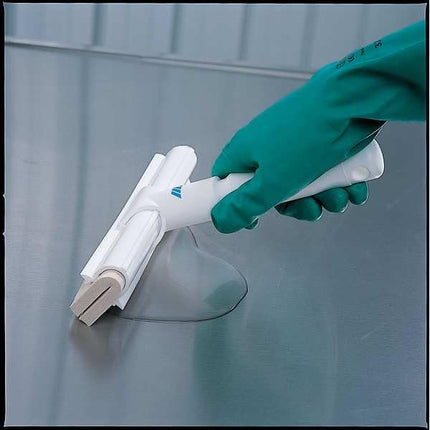 Vikan 77513 Foam Rubber Polypropylene Frame Bench Fixed Head Squeegee, 10", Blue