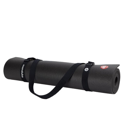 Manduka Yoga Commuter Mat Carrier - Eco-Friendly Cotton, Easy to Carry, Hands-Free, For All Mat Sizes, Black, 68" x 1.5"