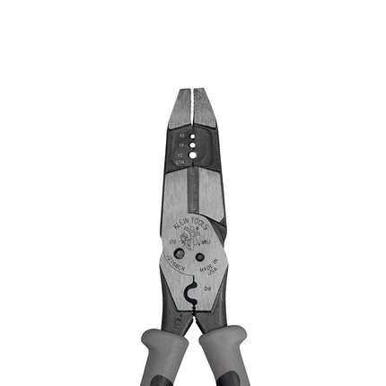 Klein Tools J215-8CR Multitool Pliers, Hybrid Multi Purpose Tool / Crimper, Wire Stripper, Bolt Shearing, Wire Grabbing, Twisting, Looping,Gray/Black
