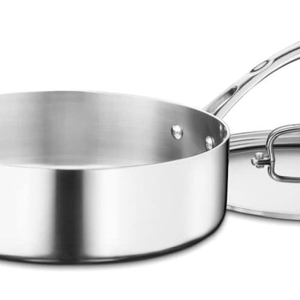 Cuisinart FCT33-28H French Classic Tri-Ply Stainless 5-1/2-Quart Saute Pan with Helper Handle and Cover