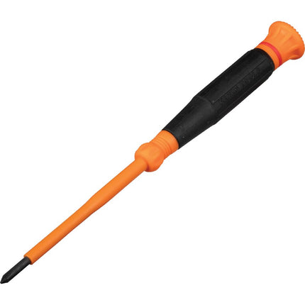 Klein Tools 6233INS Insulated Precision Screwdriver, #0 Phillips Mini Electrician Screwdriver, 1000-Volt, Cushion-Grip Handle