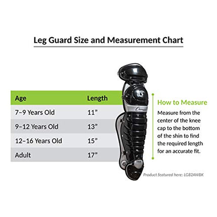 Champion Sports LG83BK Single Knee Shinguard, Pack of Two, Black, 13"