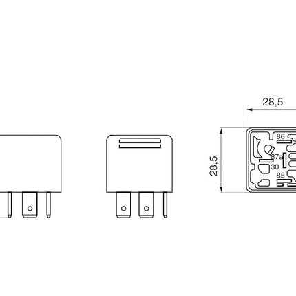 BOSCH 0332209204 Mini relé conmutador - 5 pines, 24 V, 20/10 A - Individual