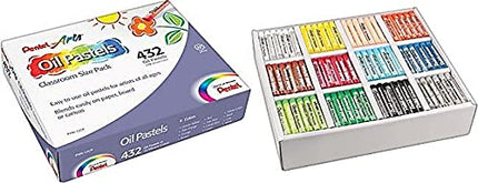 Pentel Arts Oil Pastels, 432 Piece Classroom Size Pack (PHN-12CP)