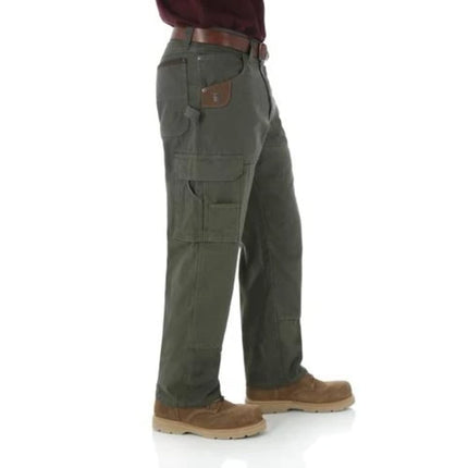 Wrangler Men's Riggs Workwear Flannel Lined Ripstop Ranger Pant, Loden 42Wx32L