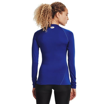 Under Armour Women's HeatGear Compression Long-Sleeve T-Shirt Sweatshirt, Royal (400)/White, XXL