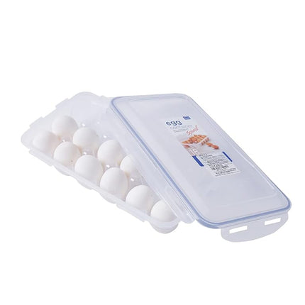 Lock & Lock Egg Multi-Function Box for 18 Eggs, Transparent/Blue