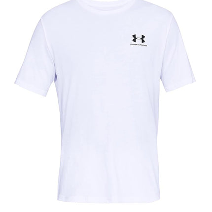 Under Armour mens Sportstyle Left Chest Short-Sleeve T-Shirt , White (100)/Black , X-Large Tall