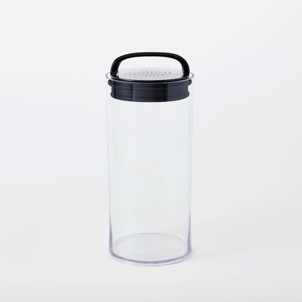 Evak Fresh Medium - Tall (2.2L), Airless Canister with Black handle, Clear